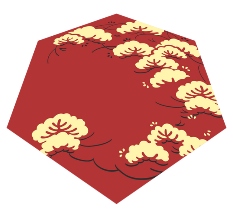 Blomstermønster i skyer vinyl teppe blomster og planter - Tenstickers