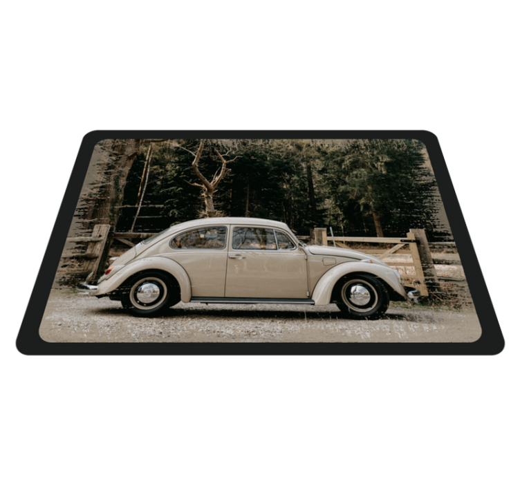 Vw bille vinyl teppe vintage - Tenstickers