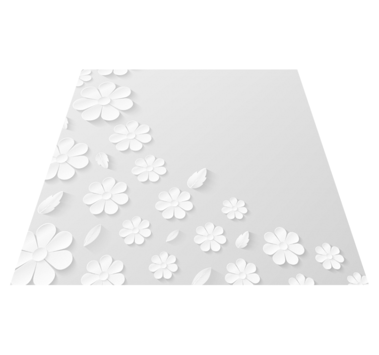 Hvitt papir blomst bakgrunn vinyl teppe blomster og planter - Tenstickers
