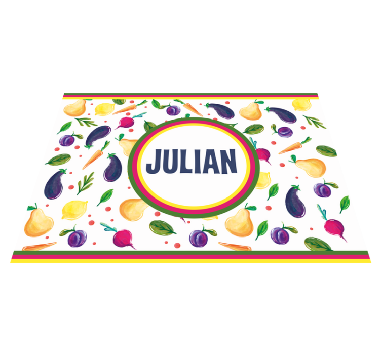 Matkonsept med akvarell vinyl teppe med navn - Tenstickers