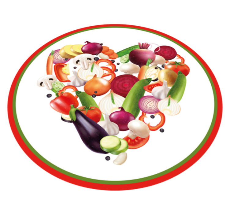 Realistisk grønnsakshjerte vinylteppe - Tenstickers