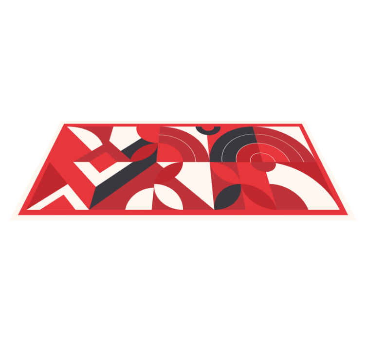 Dristige abstrakte former vinyl teppe geometrisk - Tenstickers