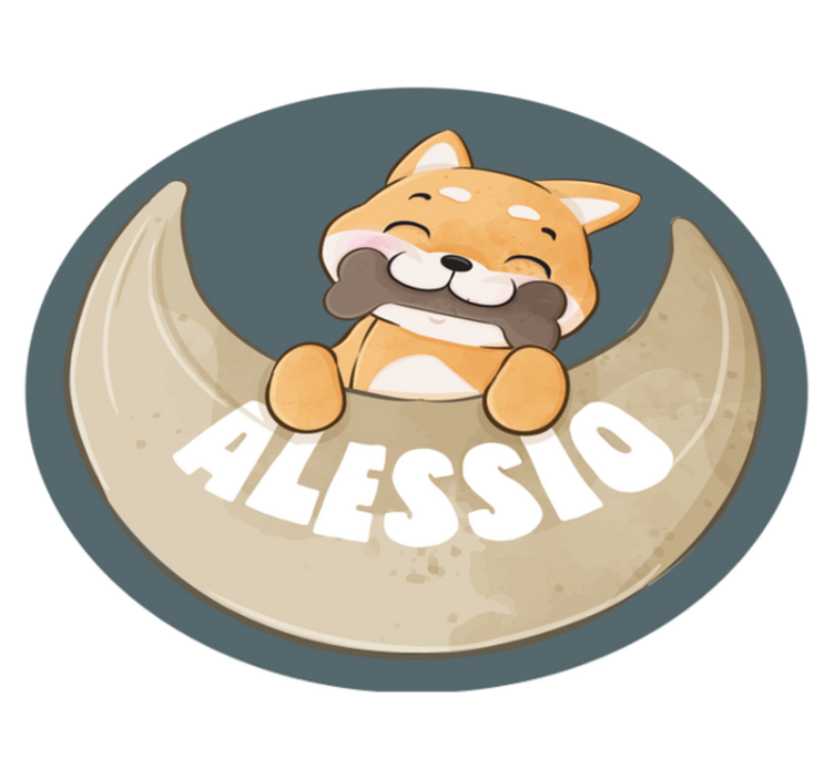 Søt dyr doggy mops vinyl teppe med navn - Tenstickers