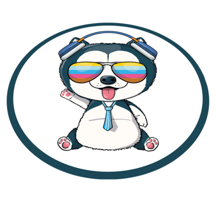 Kul hundefigur vinyl teppe spedbarn - Tenstickers