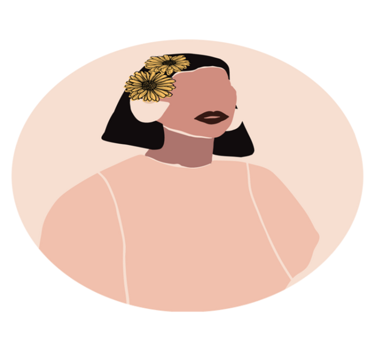 Blomsterportrett vinyl teppe blomster og planter - Tenstickers