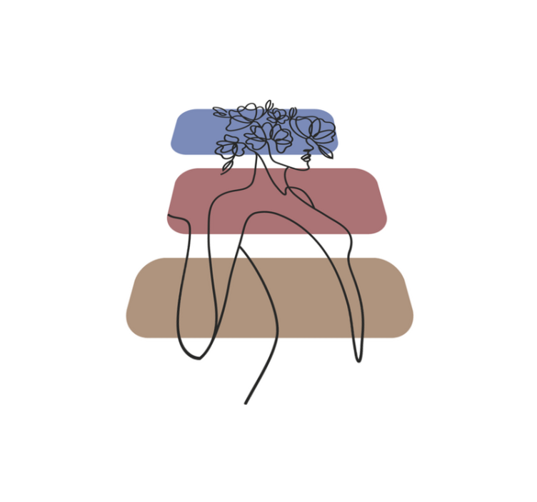 Grasiøs botanisk omriss vinyl teppe minimalistisk - Tenstickers