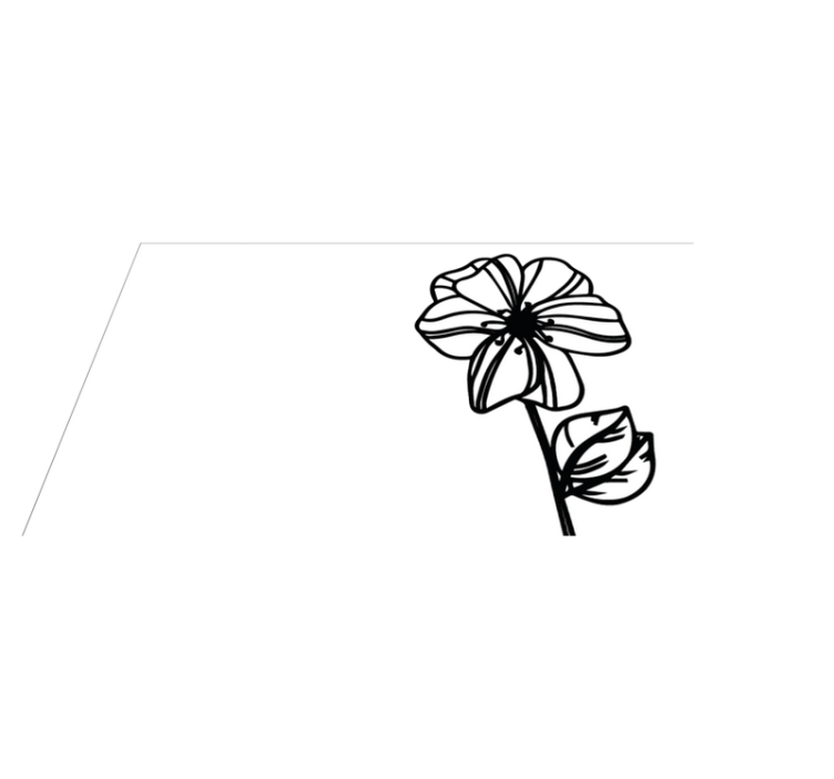 Elegant svart-hvitt design vinyl teppe blomster og planter - Tenstickers