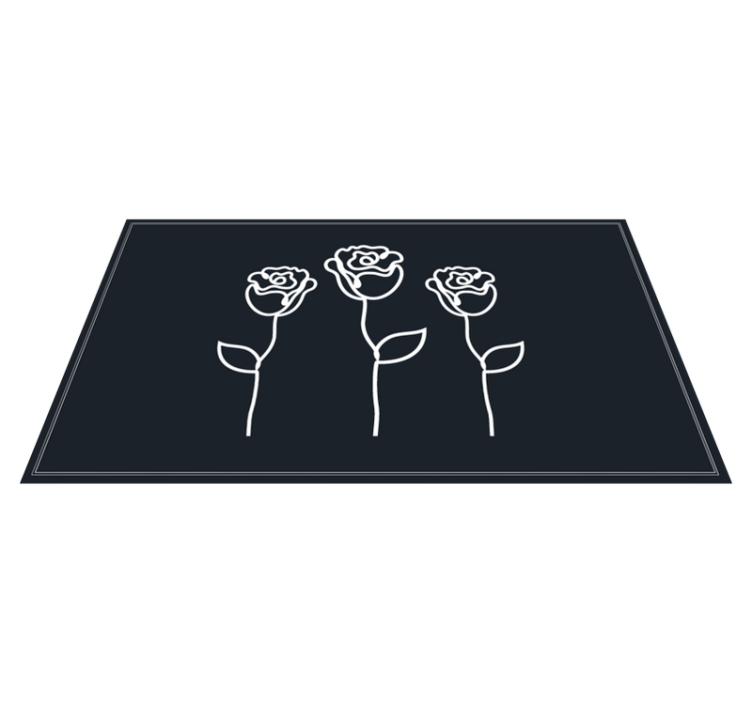 Botanisk skisse av vinyl teppe blomster og planter - Tenstickers