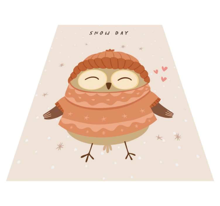 Snøugle-sjarm vinyl teppe baby - Tenstickers