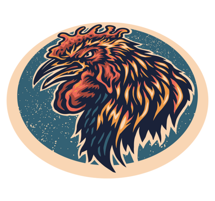 Illustrasjon av hanehode vinyl teppe ungdom - Tenstickers