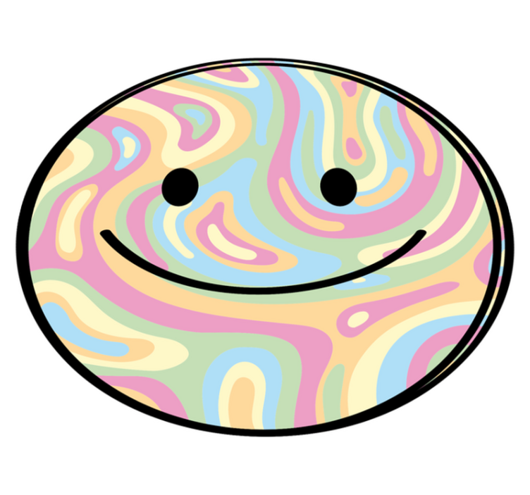 Fargerikt tie dye smiley ansikt Vinyl teppe flere barn - Tenstickers