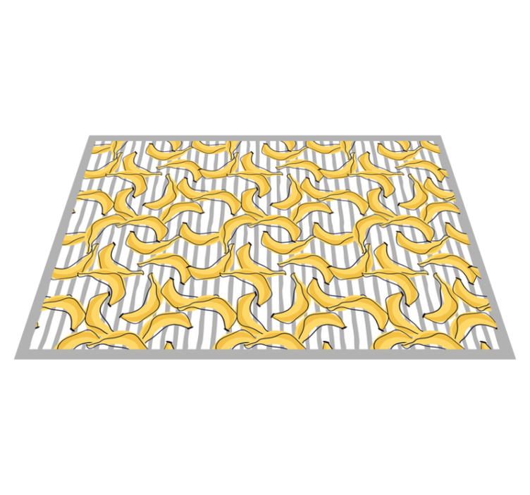 Banan mønster i doodle stil vinyl teppe moderne - Tenstickers