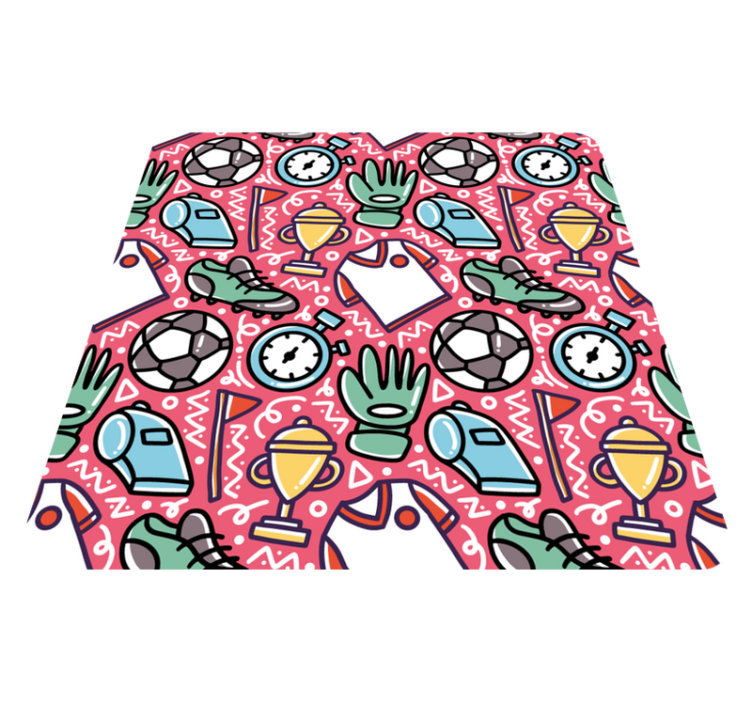 Doodle fotball tegneserie vinyl teppe soverom - Tenstickers