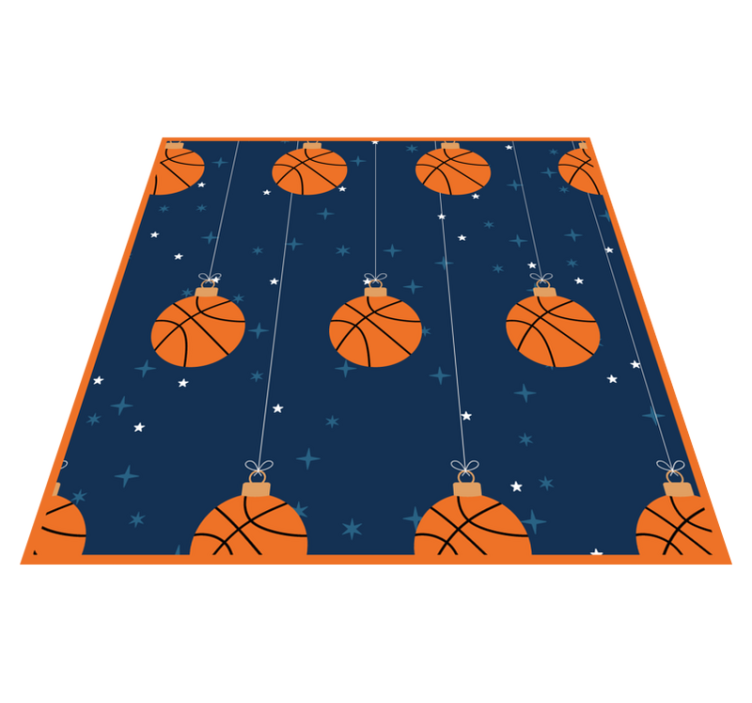 Basketball ornamentmønster Vinyl teppe flere barn - Tenstickers