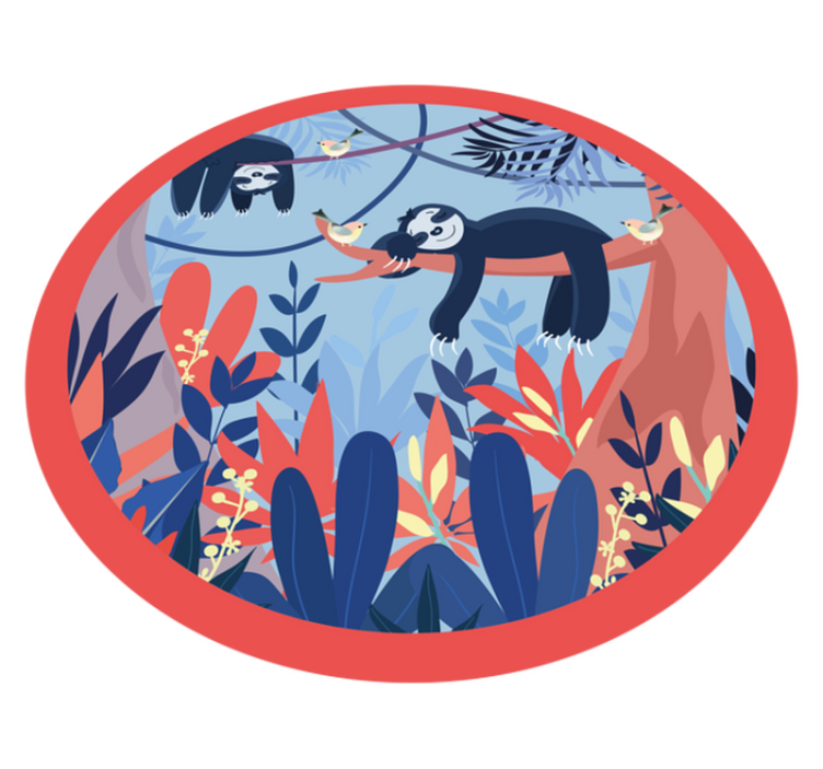 Dovendyr jungel scene vinyl teppe dyreavtrykk - Tenstickers