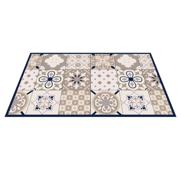 Beige mosaikk med gammelt utseende vinyl teppe hydraulisk - Tenstickers