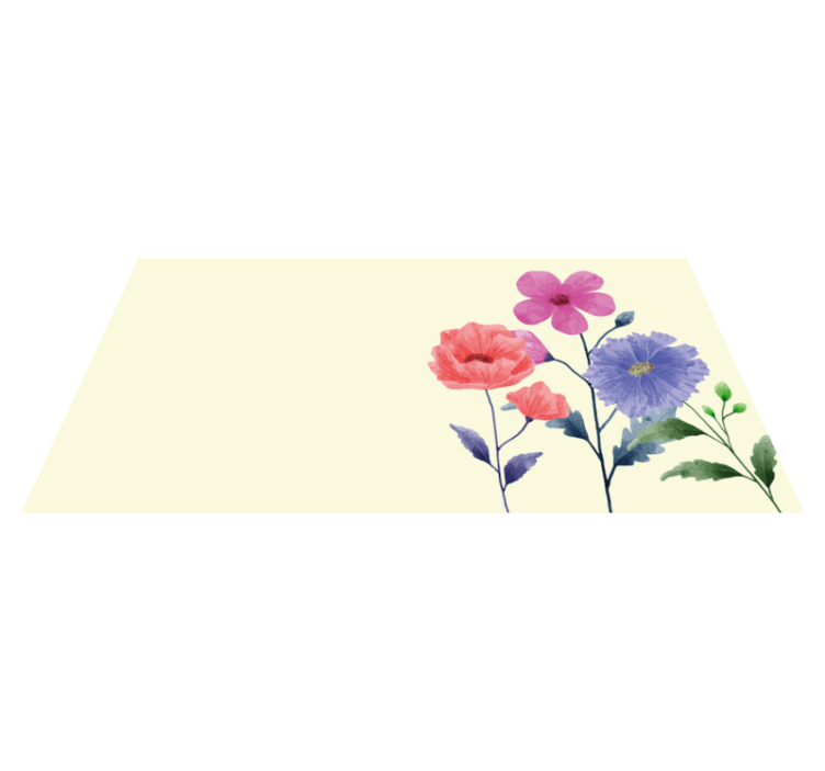 Vibrant botanisk komposisjon vinyl teppe blomster og planter - Tenstickers