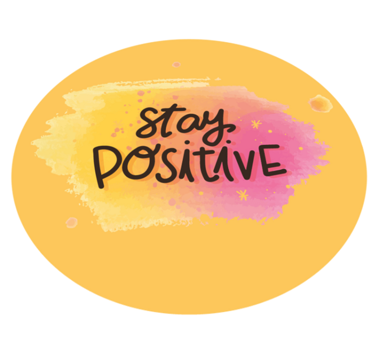 Hold deg positiv til akvarell vinyl teppe rund - Tenstickers
