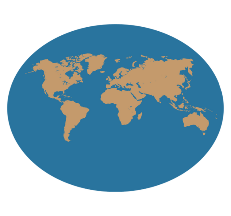 Vakker jord med blå hav vinyl teppe verdenskart - Tenstickers