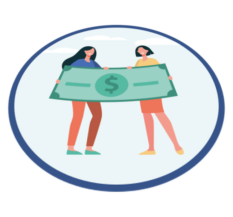 To jenter som holder en dollarregning vinyl teppe ungdom - Tenstickers