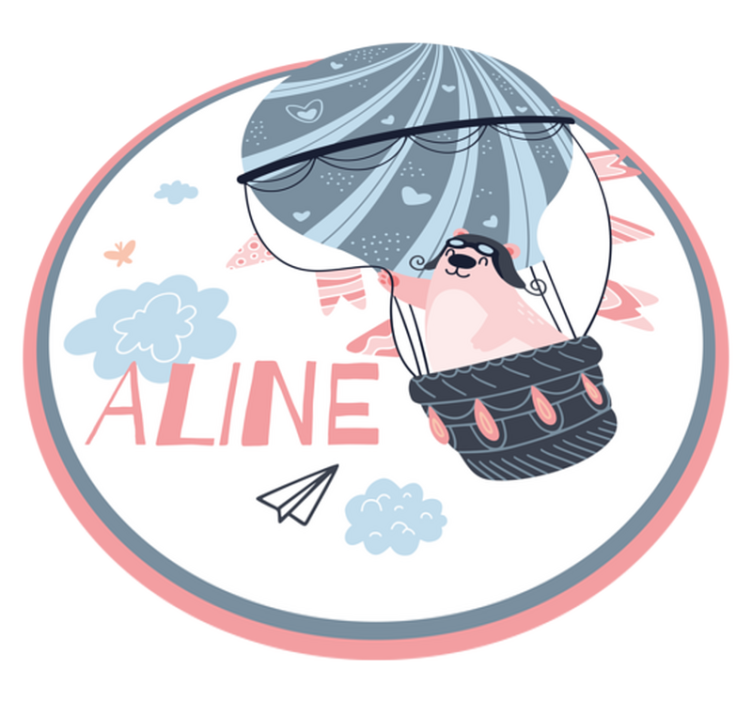 Vinyl teppe med navn luftballong - Tenstickers