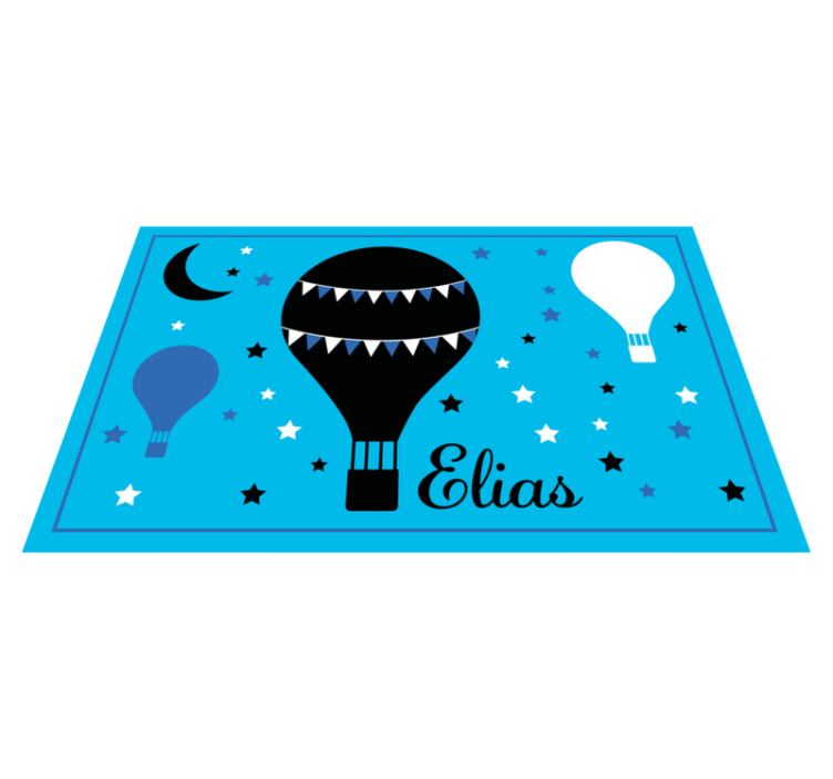 Luftballonger, stjerner og tekst vinylteppe - Tenstickers