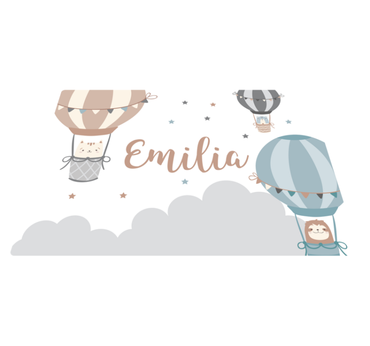 Luftballonger vinyl teppe med navn - Tenstickers