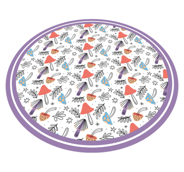 Fargerike håndmalte sopp vinyl teppe kjøkken - Tenstickers