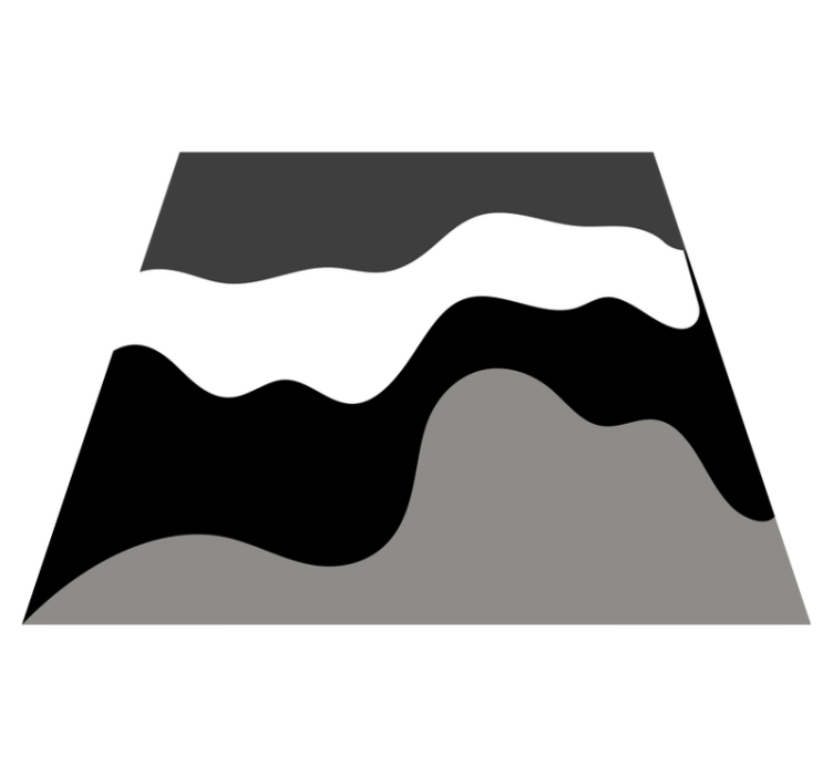 Bølgete kontrastmønstre vinyl teppe minimalistisk - Tenstickers