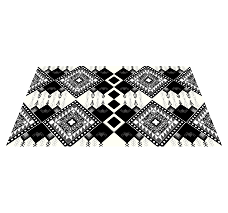 Ensfarget motiv vinyl teppe etnisk - Tenstickers