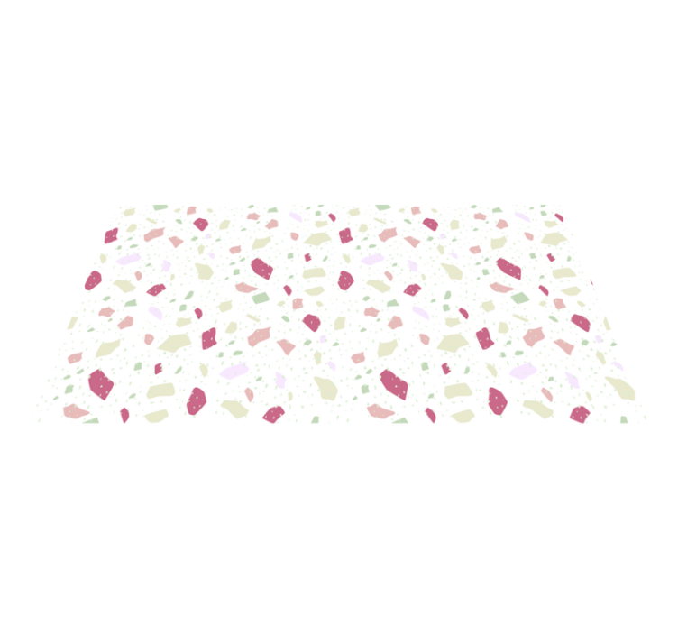 Uregelmessig terrazzo i pastell vinyl teppe minimalistisk - Tenstickers