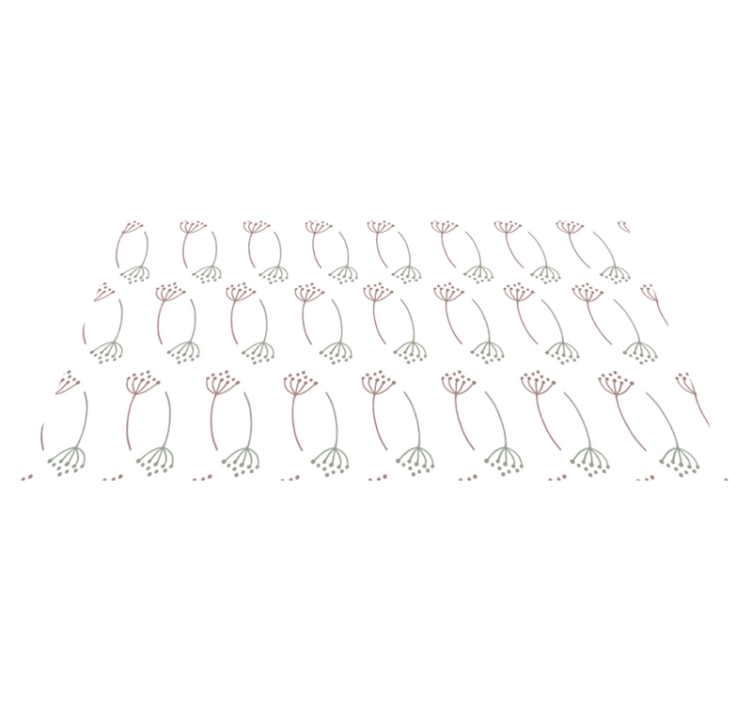 Blomsterstilkmønster vinyl teppe blomster og planter - Tenstickers