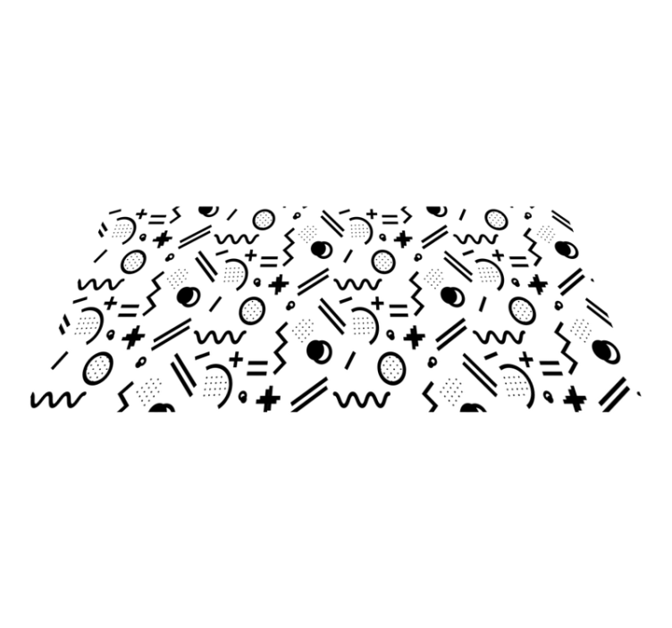 Nordisk svart-hvitt figurmønster vinyl teppe minimalistisk - Tenstickers