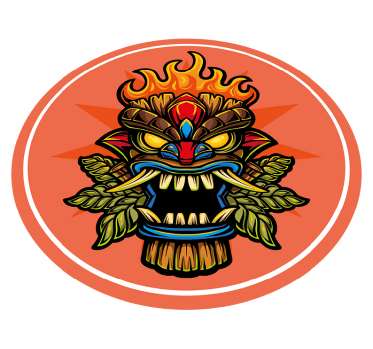 Tiki-maske vinyl teppe ungdom - Tenstickers