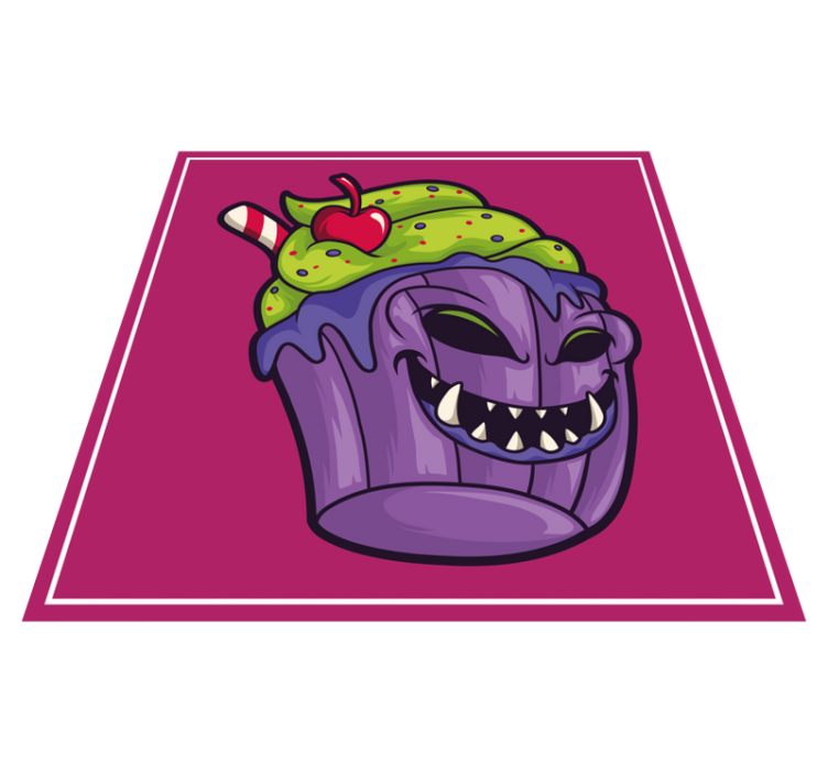 Glupsk cupcake-monster vinyl teppe ungdom - Tenstickers