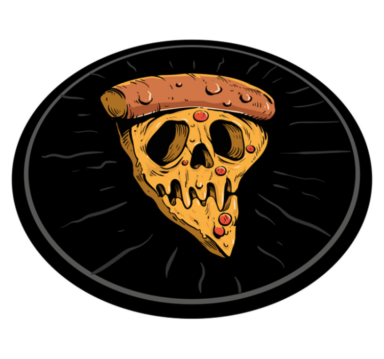 Pizza skull graffiti stil vinyl teppe moderne - Tenstickers