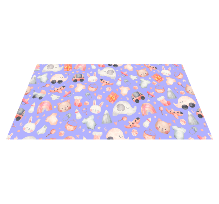 Akvarell airballons med elefanter og fly Vinyl teppe flere barn - Tenstickers