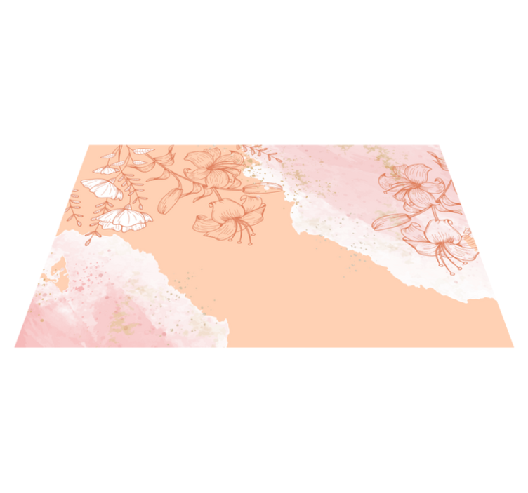 Blomster abstrakt blush vinyl teppe natur - Tenstickers