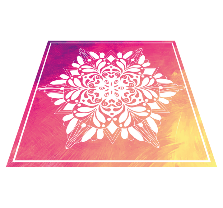 Forseggjort botanisk arrangement vinyl teppe mandala - Tenstickers