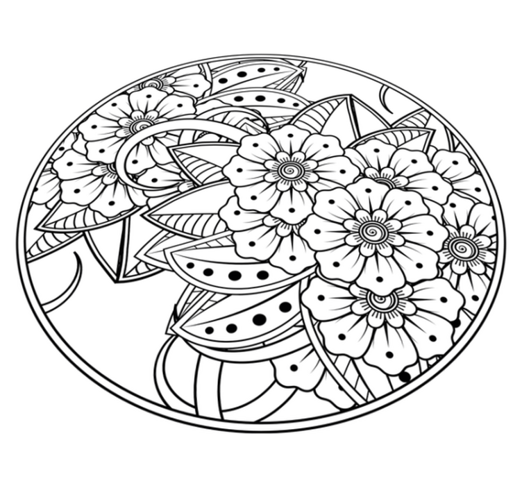 Lotusblomst enkelt vinyl teppe mandala - Tenstickers