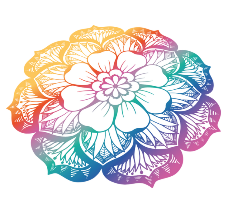 Fargerikt blomstermotiv vinyl teppe mandala - Tenstickers