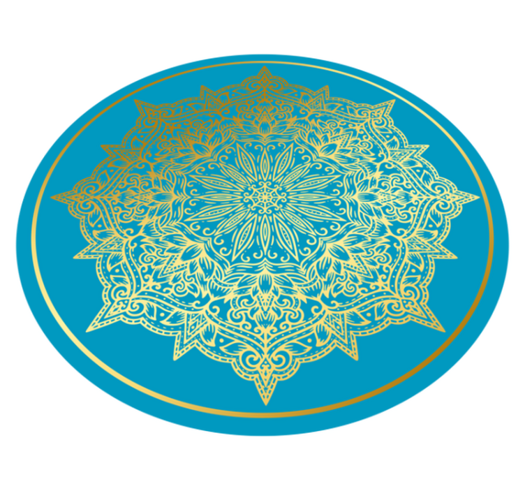 Kompleks mandala-kunstverk vinyl teppe rund - Tenstickers