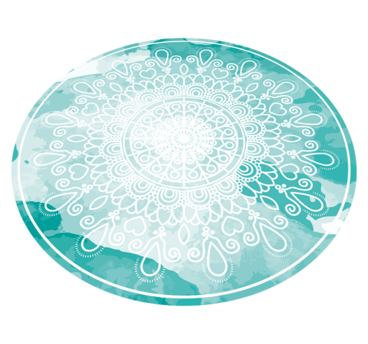 Elegante akvarelltoner vinyl teppe mandala - Tenstickers