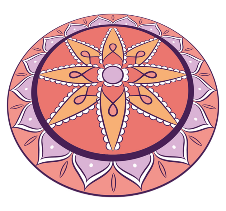Vinyl teppe mandala enkelt rosa motiv - Tenstickers