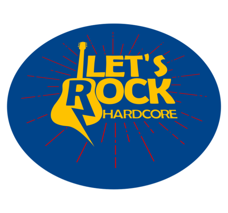 Hyllest til elektrisk gitar vinyl teppe rund - Tenstickers