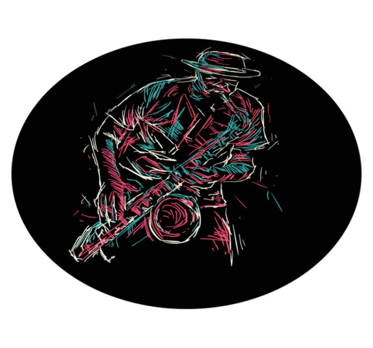 Jazzmusikeropptreden vinyl teppe rund - Tenstickers