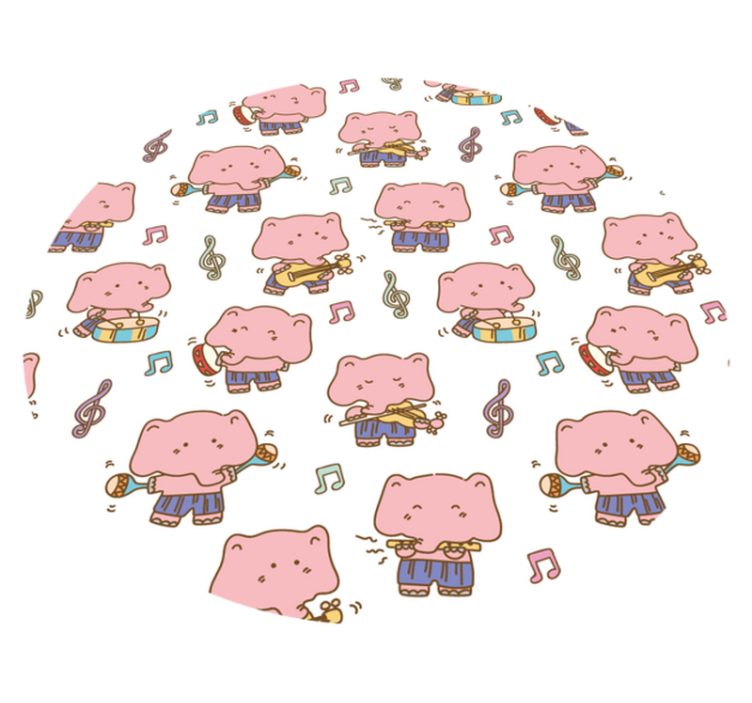 Musikalsk elefantmoro vinyl teppe dyr - Tenstickers