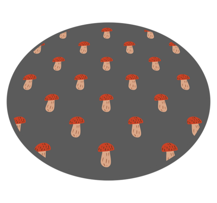 Klassisk sopp grå bakgrunn vinyl teppe blomster og planter - Tenstickers