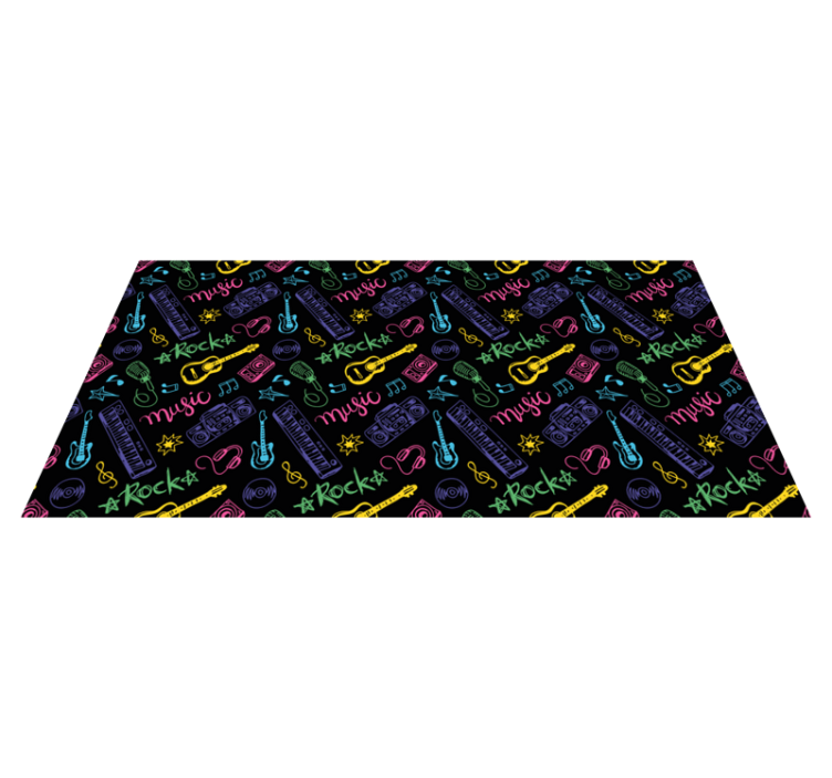 Rockemusikkmønster Vinyl teppe flere barn - Tenstickers