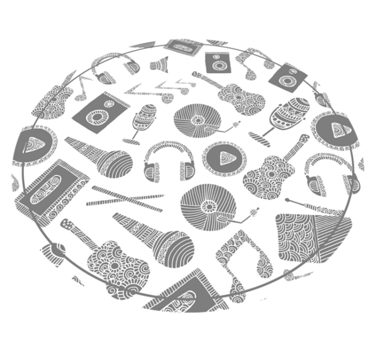 Mønstre for musikkinstrumenter Vinyl teppe flere barn - Tenstickers